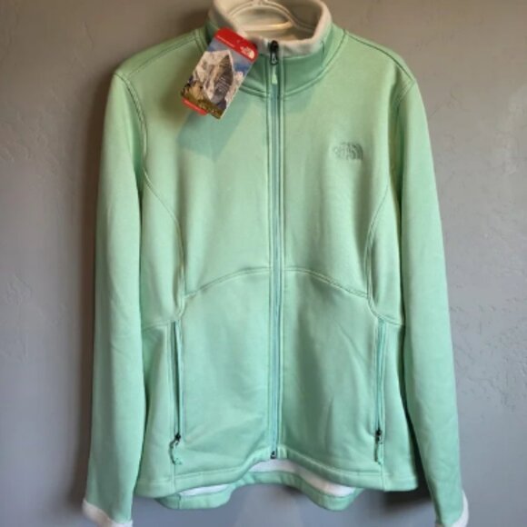 NWT The North Face Women's Mint Green Full Zip Fleece Lined Jacket, XL - Picture 1 of 7